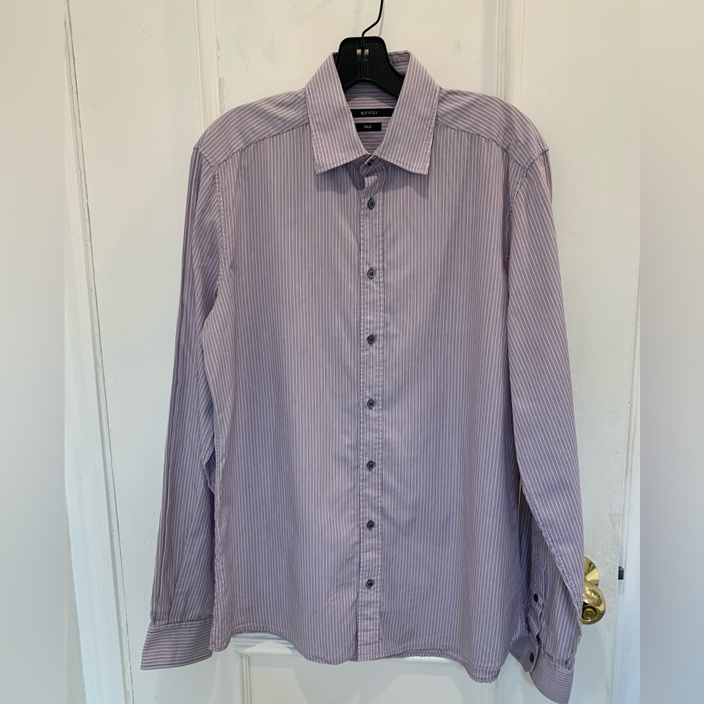 Vintage Gucci long sleeve striped shirt. Size 41 (16)